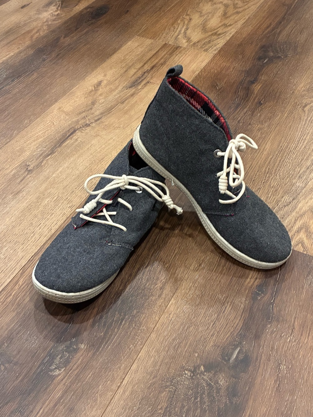 Circus Sam Edelman Gray Felt Shoes High Top Lace Casual Dressy Cloth 6 Boy